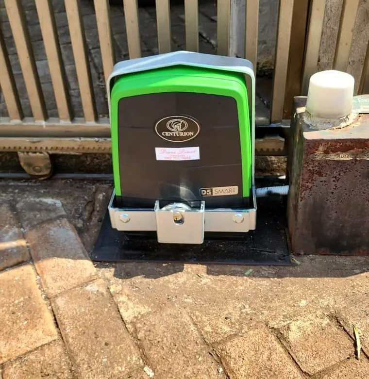 Centurion gate motor installed at a sliding gate